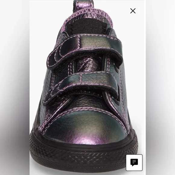 Chuck Taylor® All Star® Converse Iridescent Leather Low Top Sneaker | NEW!!!💜 - Picture 4 of 11